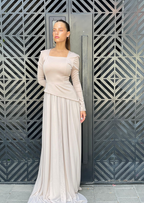 שמלת רוזה חצאית עם שרוולים ארוכים