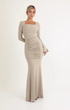 שמלה צנועה בת הים מחטבת - SLUXE