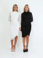 שמלת פייטים מידי וצאוורון - SLUXE