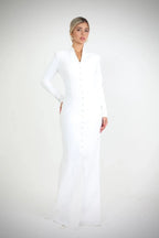 שמלת מקסי צנועה מחוייטת בגיזרת בת הים - SLUXE