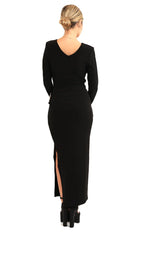 שמלה מחשוף סירה ואבזם - SLUXE