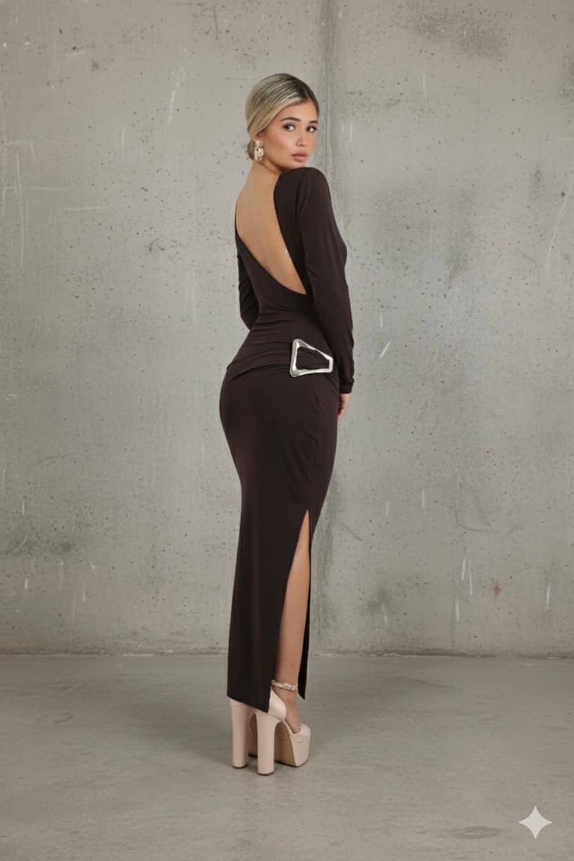 שמלת מקסי גב פתוח 