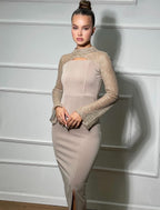 שמלת מקסי צנועה פייטים 