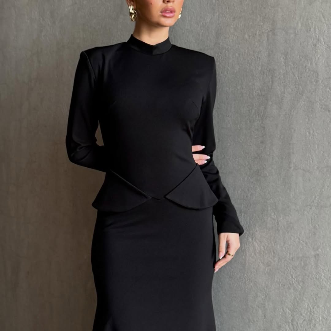 שמלת מקסי צנועה מחטבת