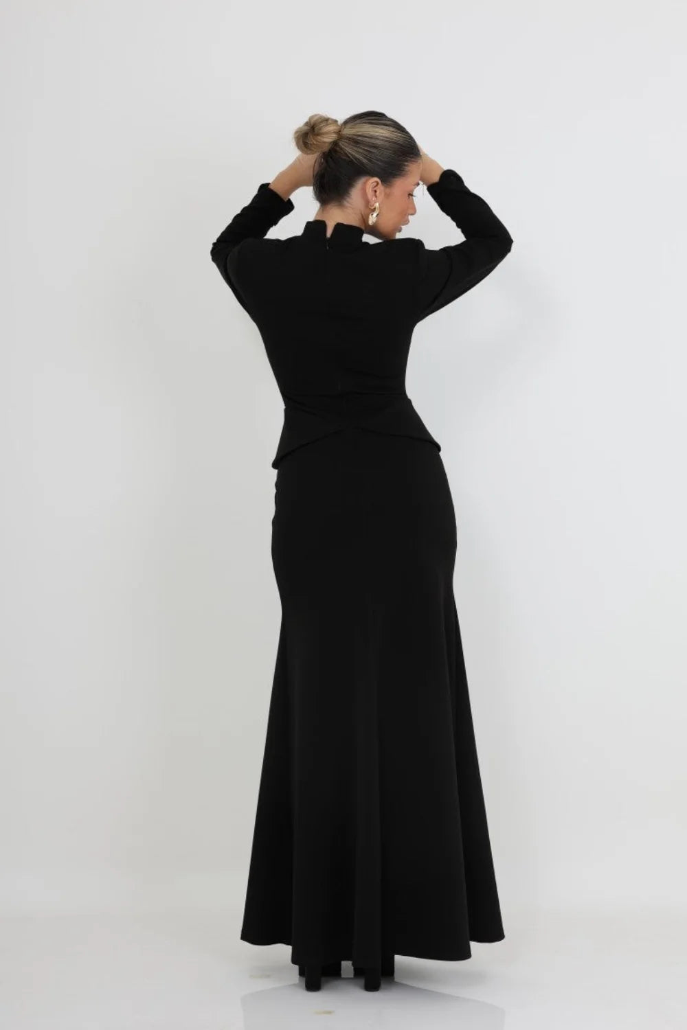 שמלת מקסי צנועה מחטבת לנשים | SLUXE