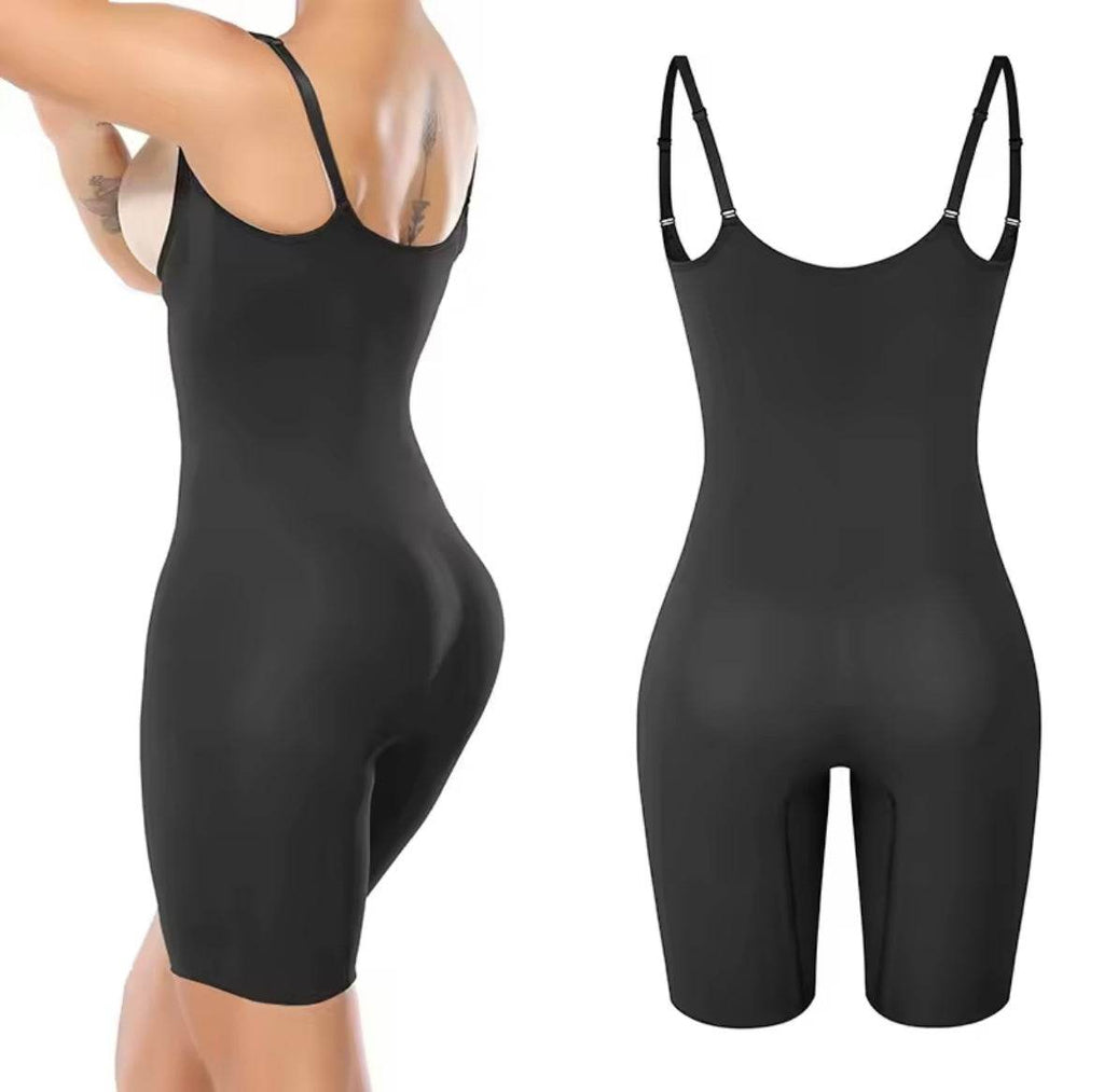 מחטב גוף שלם מחטב בטן חזק מתחת לשמלה שחור - SLUXE