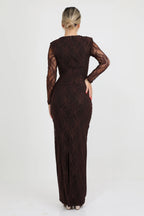 שמלת תחרה צמודה ישרה