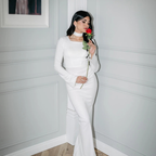 שמלת מקסי קולר צנועה ומחטבת | SLUXE - לבן