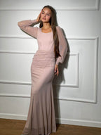 שמלת מחוך צנועה רוז גולד