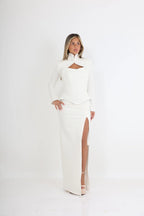 שמלת מחוך מחטבת 3 חלקים | SLUXE - לבנה