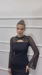 שמלת מקסי צנועה פייטים