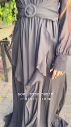 שמלת שיפון עם חגורת מותן