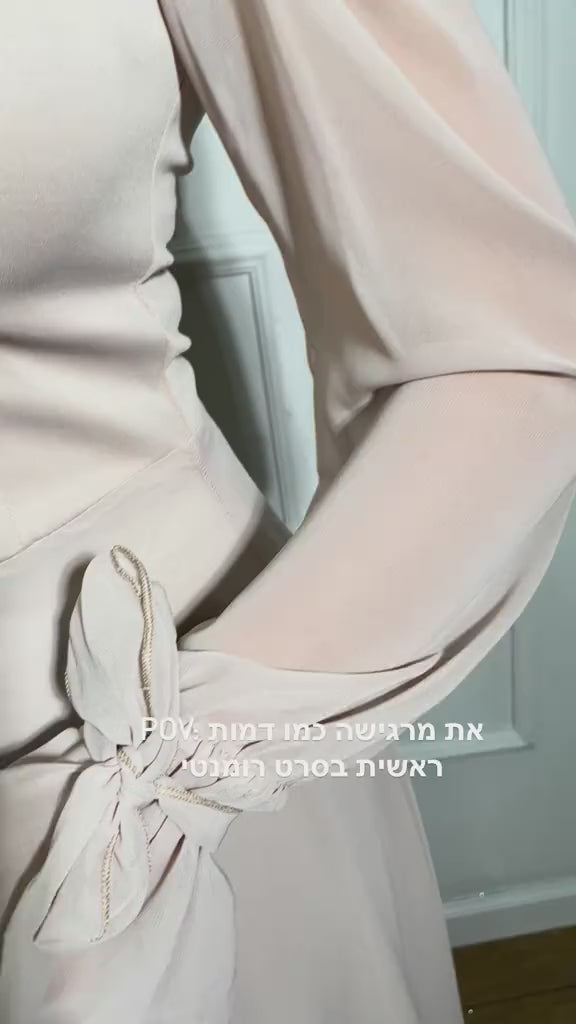 שמלת סטאן בשילוב שיפון