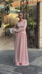 שמלת רוזה חצאית עם שרוולים ארוכים