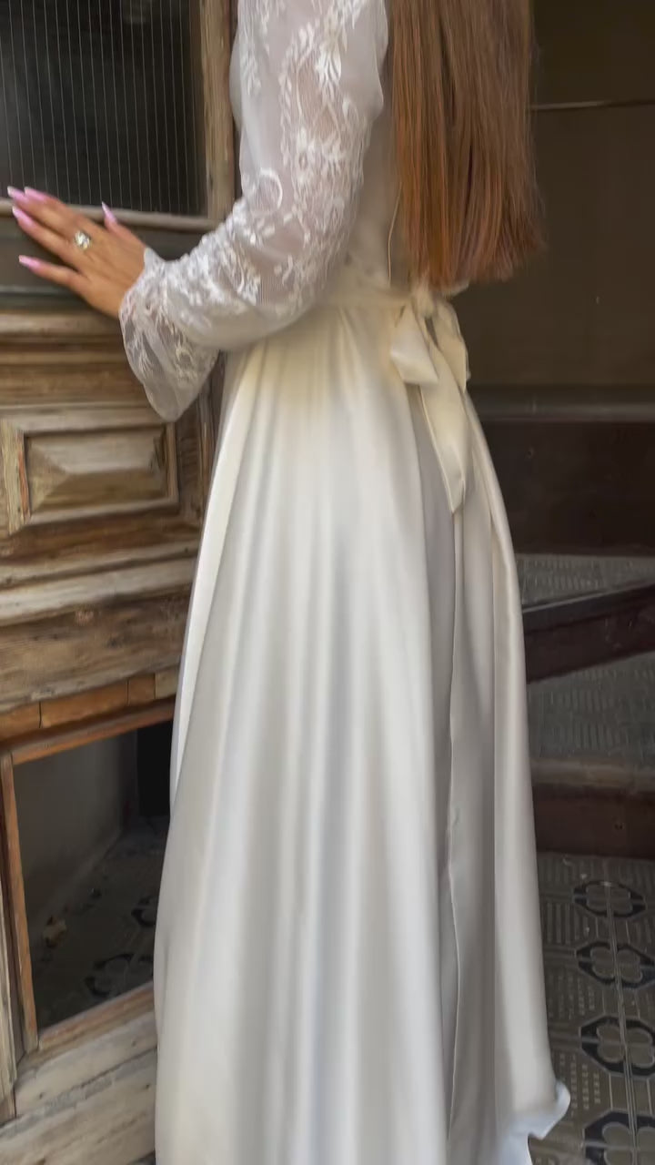 שמלה צנועה וינטג עם חצאית