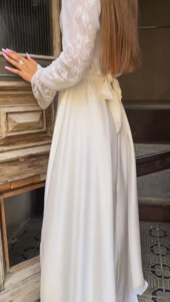 שמלה צנועה וינטג עם חצאית